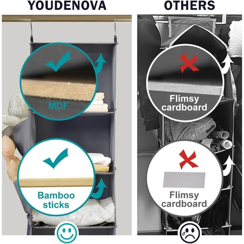 Foldable Shelf Hanging Closet Organizer And Storage Closet Hanging Storage Shelves With Hooks Shoe 2