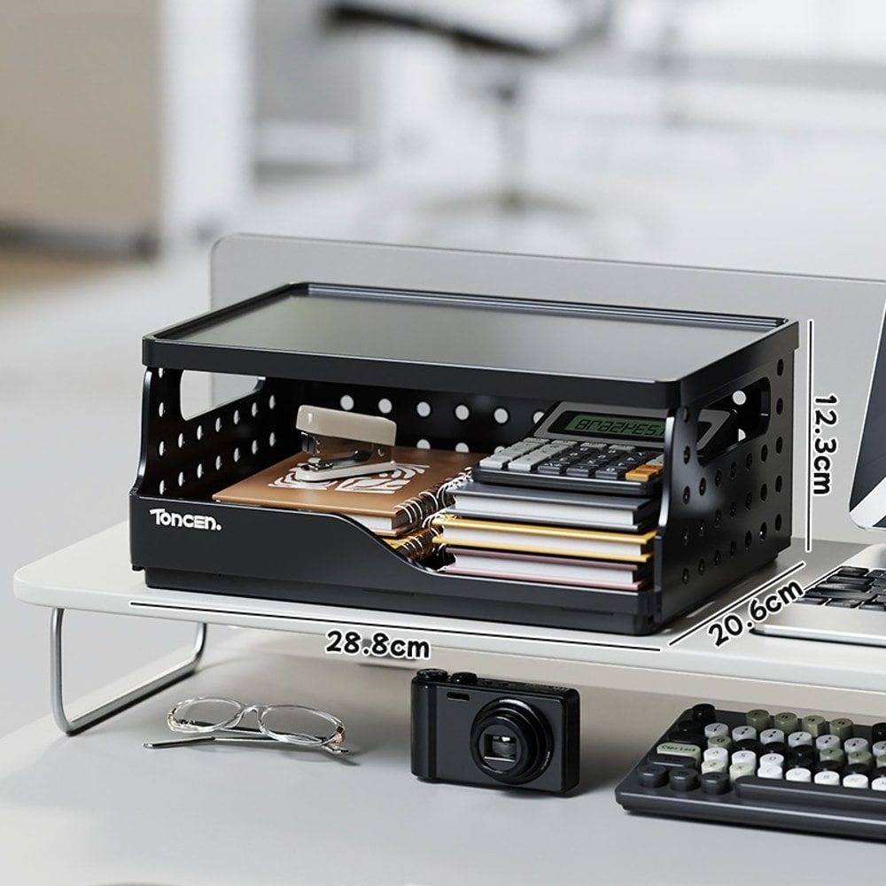 DIY Foldable Desktop Bookshelf Storage Box Pegboard Notebook Organizer Rack Office File Holder Desk