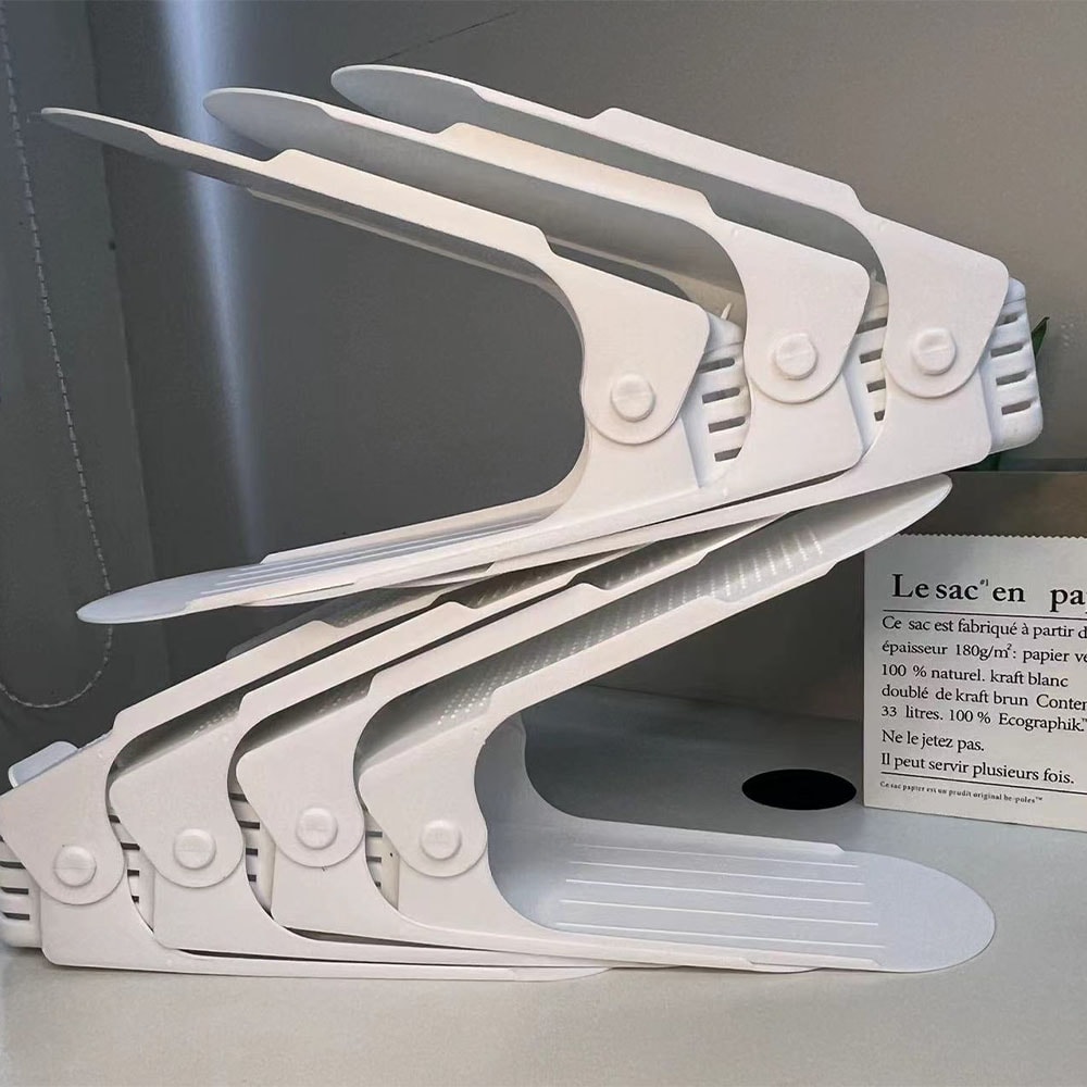 Modern Shoe Rack DoubleLayer Adjustable Plastic Shoe Storage Rack Home Living Room Organizer 8