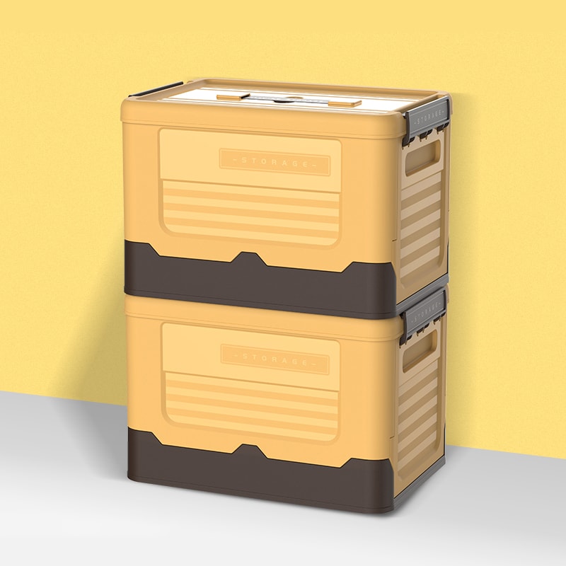 Folding Storage Box Organizer, Multifunction Large Plastic Basket with Lid, Foldable Storage Container for Sundries