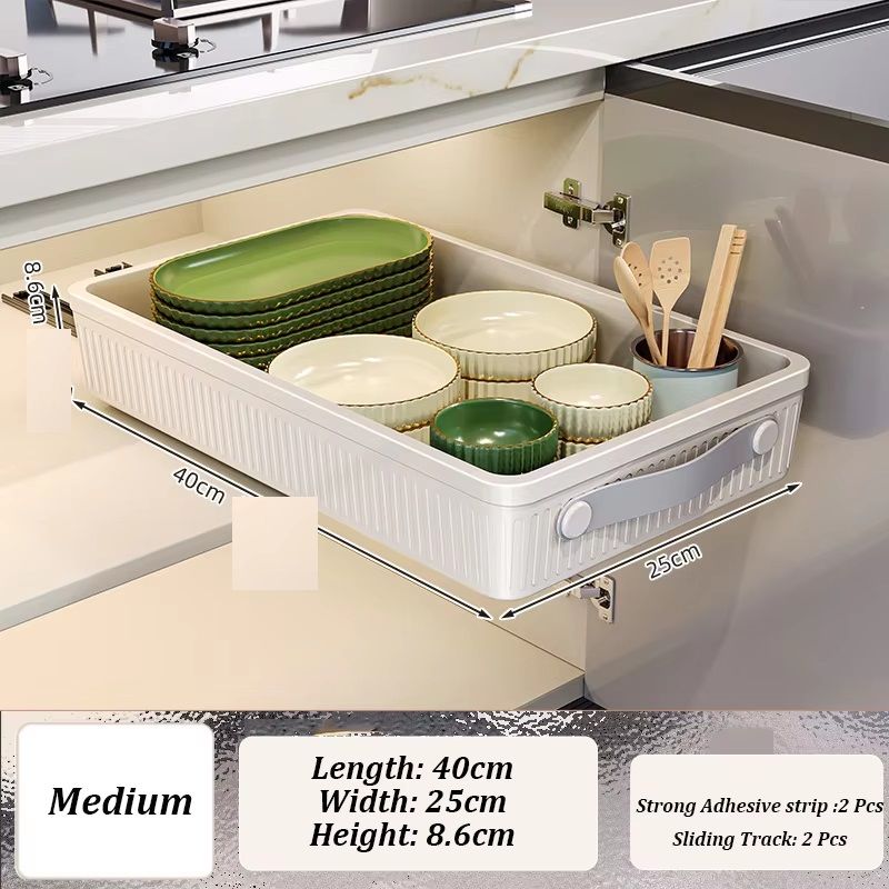Kitchen Sliding Drawer With Slide Rail Pull Out Organizer Tray Spice Storage Rack With Handle 5