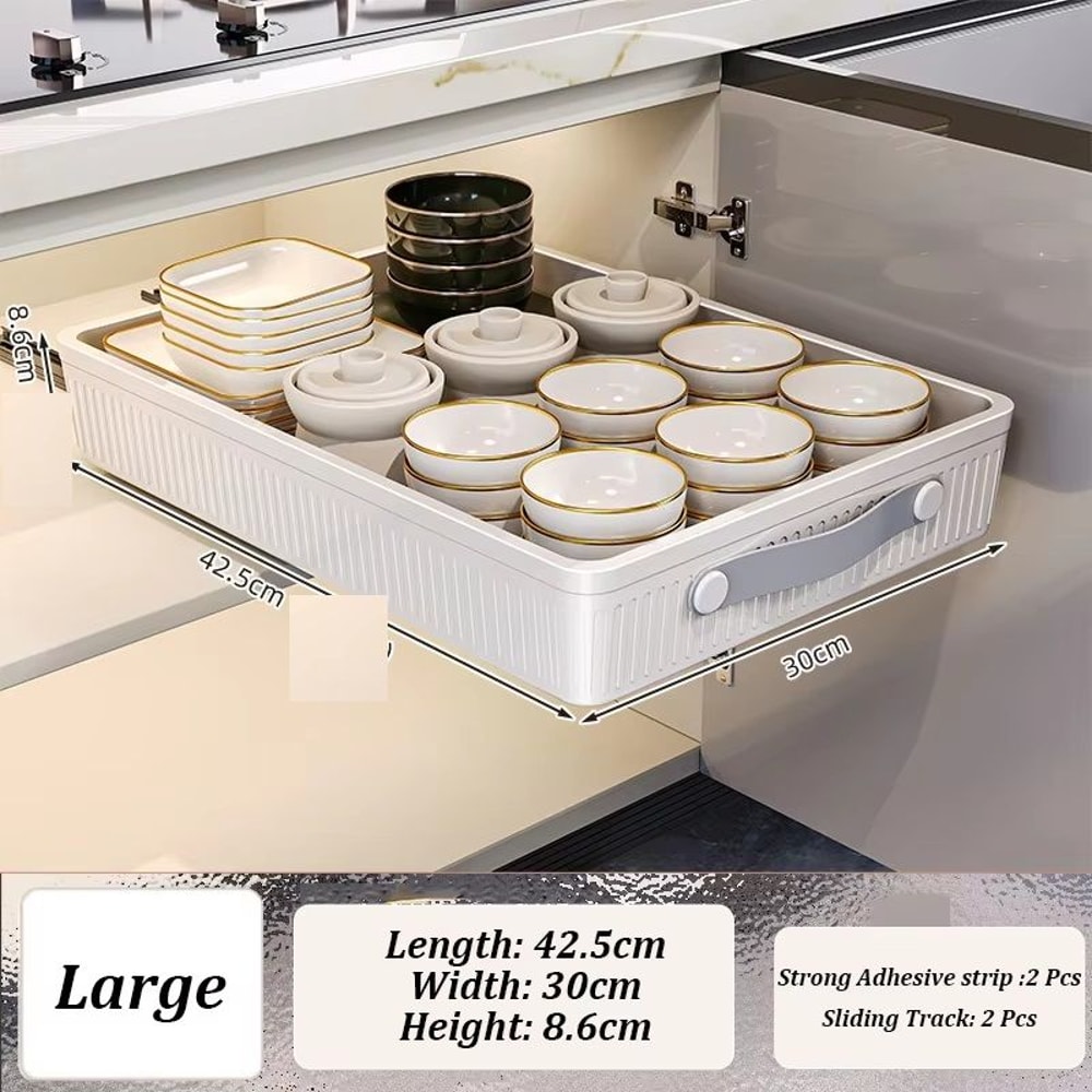 Kitchen Sliding Drawer With Slide Rail Pull Out Organizer Tray Spice Storage Rack With Handle 6