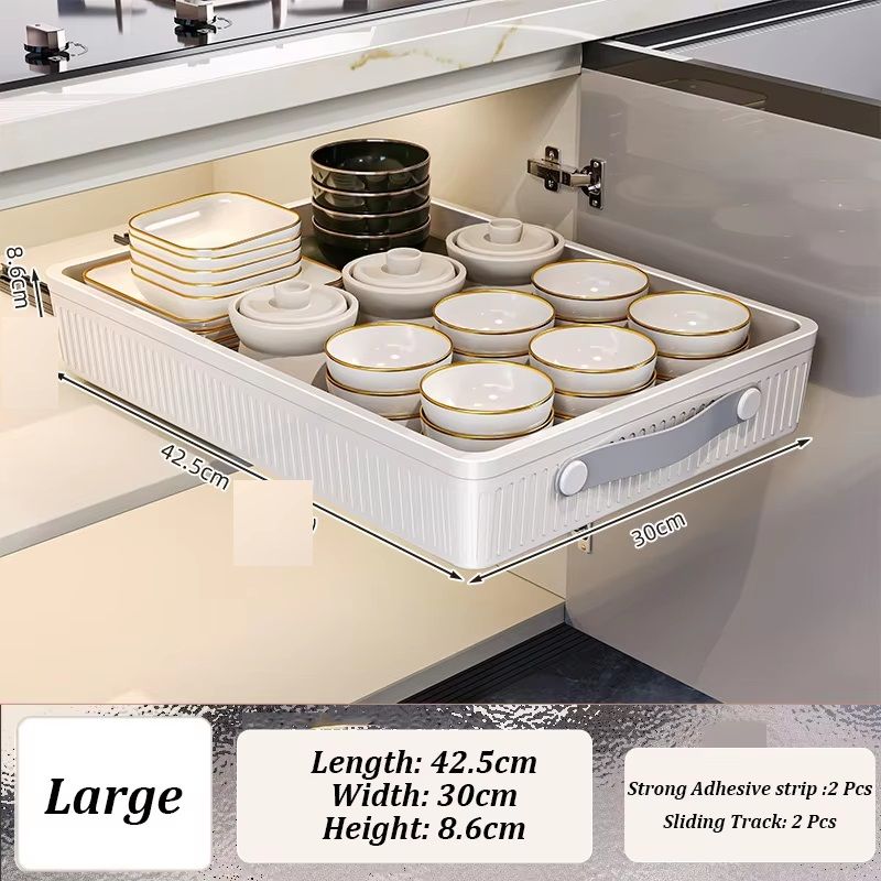 Kitchen Sliding Drawer With Slide Rail Pull Out Organizer Tray Spice Storage Rack With Handle 6