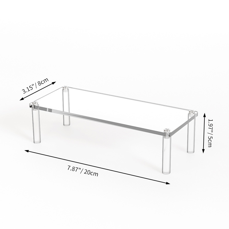 Layer Acrylic Display Stand, Transparent Storage Shelf for Cupcake Perfume Doll, Durable Display Rack, Trapezoidal Blind