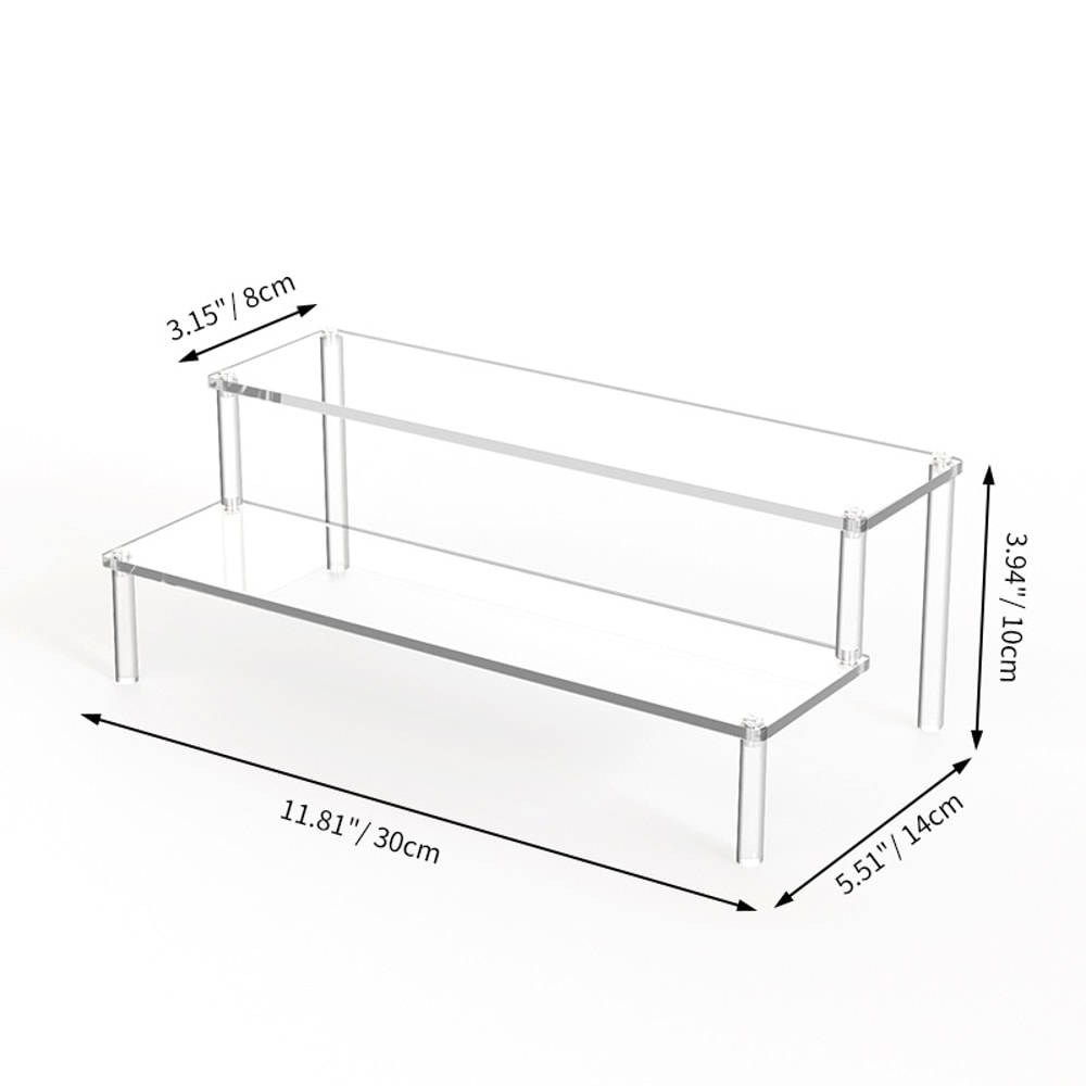 Layer Acrylic Display Stand, Transparent Storage Shelf for Cupcake Perfume Doll, Durable Display Rack, Trapezoidal Blind