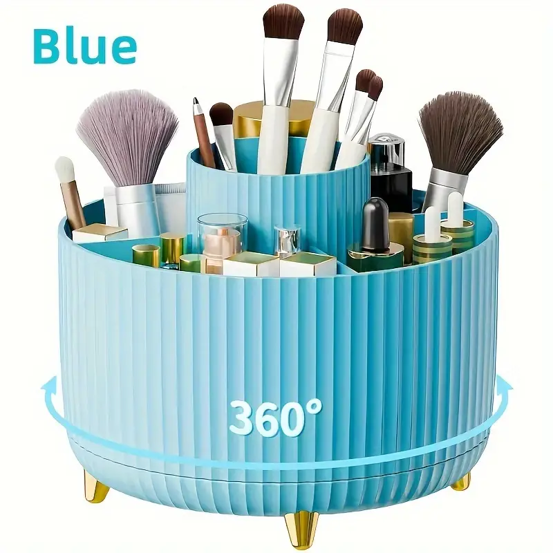 Rotating Makeup Brushes Holder Slot Organizer For Vanity Desktop Bathroom MultiFunctional Desk Stor 9
