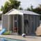 Storage Shed Resin Outdoor Garden Shed with Floor, Lockable Door Outdoor Storage, Patio Storage for Tools, Bike, Lawn