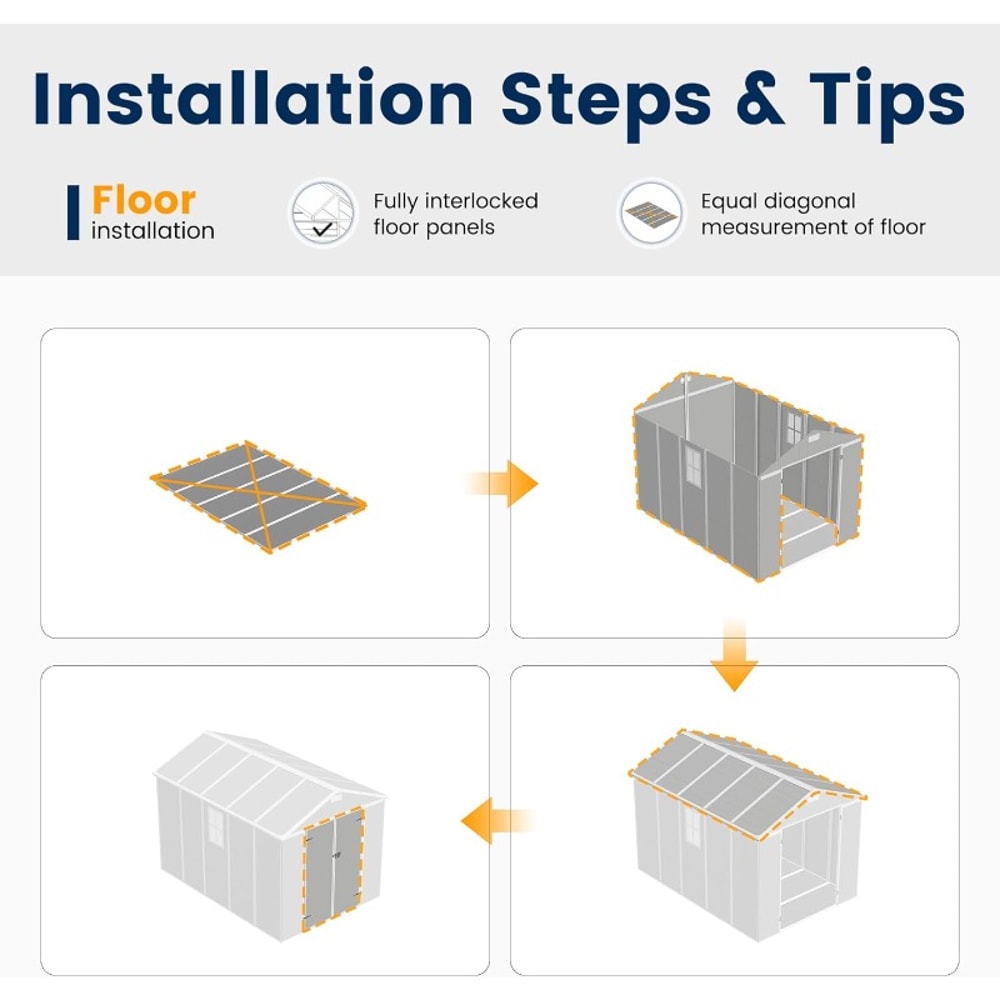 Storage Shed Resin Outdoor Garden Shed with Floor, Lockable Door Outdoor Storage, Patio Storage for Tools, Bike, Lawn