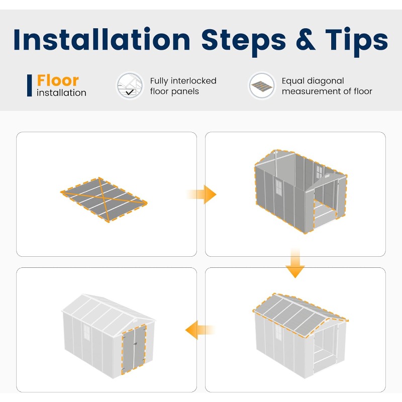 Storage Shed Resin Outdoor Garden Shed with Floor, Lockable Door Outdoor Storage, Patio Storage for Tools, Bike, Lawn