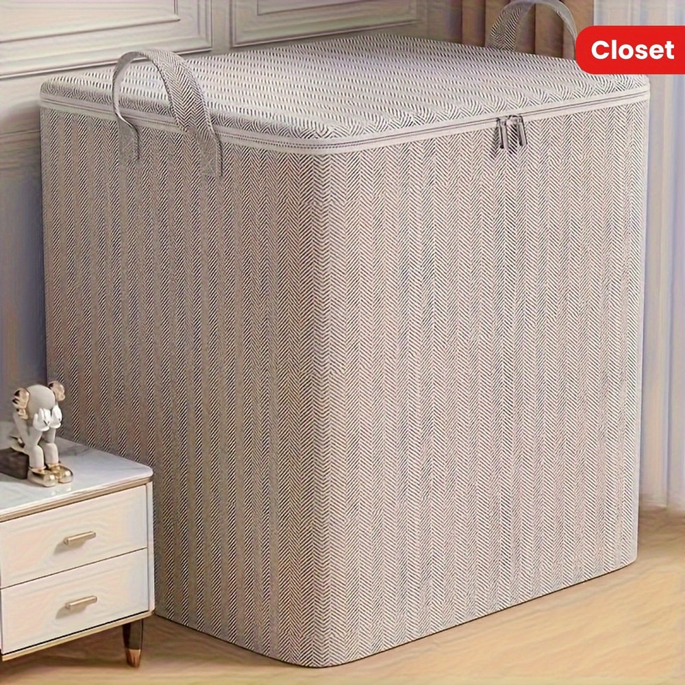 Extra Large Storage Box with Lid, Durable Space Saving Design for Clothes Bedding, Home Organization and Wardrobe Moving