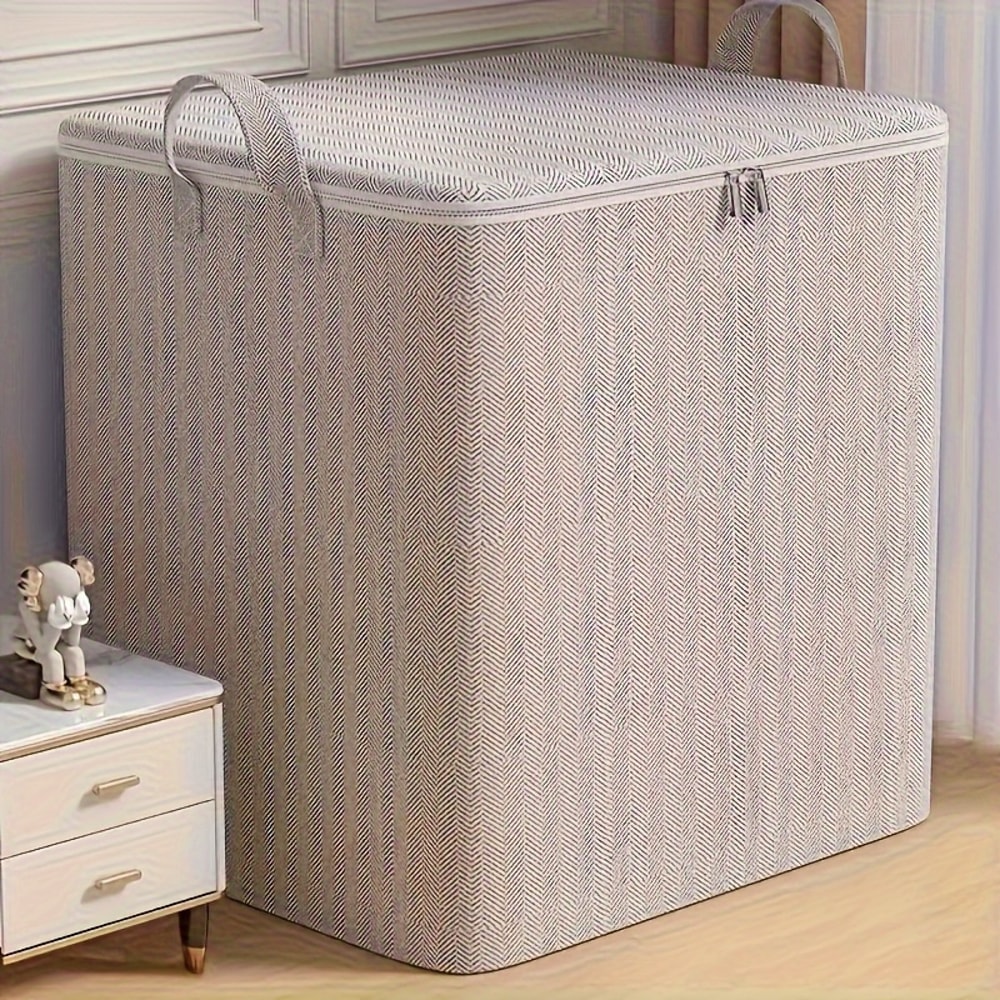 Extra Large Storage Box with Lid, Durable Space Saving Design for Clothes Bedding, Home Organization and Wardrobe Moving