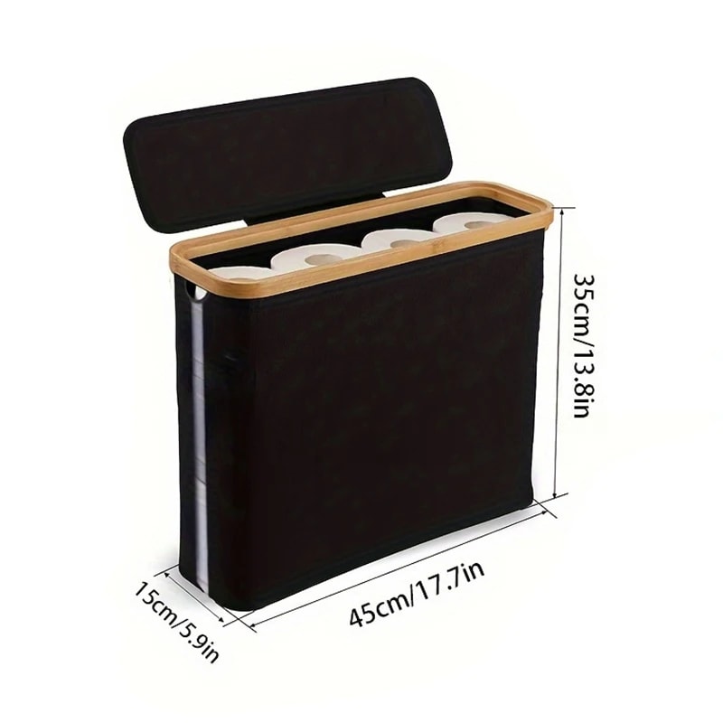 Bathroom Toilet Paper Storage Basket, Foldable Oxford Cloth Organizer With Cover, Tissue Holder, Bathroom Accessories