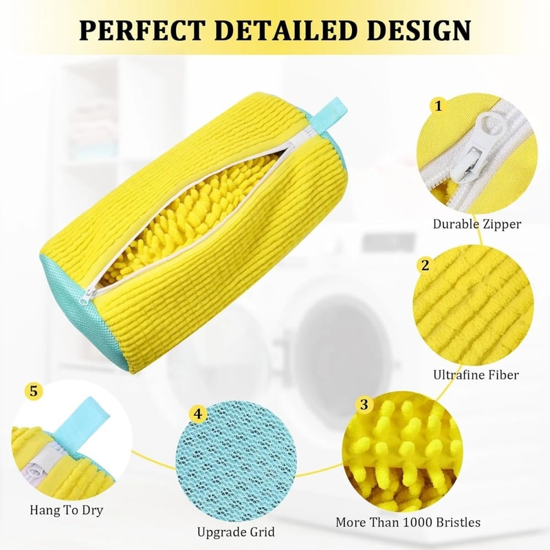 Laundry Bag Shoe Washing Bag, Padded Net Protector for Shoes, Machine Friendly Polyester Wash Bags, Drying Shoe Mesh Bag