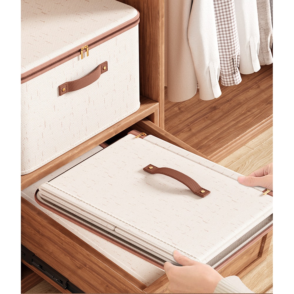 Large Household Storage Box Heavyduty Hard Shell Organizer Box For Clothes Toys Blankets Cotton Lin 2