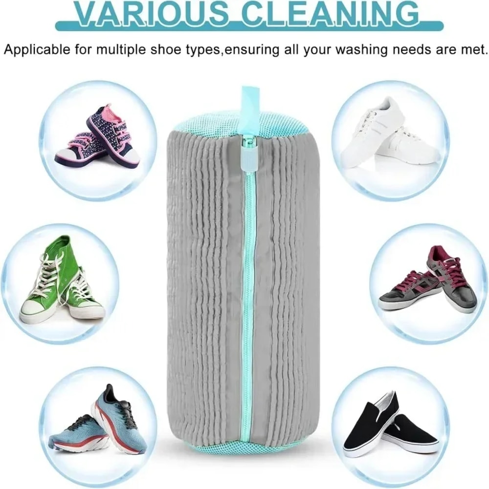 Machine Washable Shoe Washing And Drying Bag Durable Polyester Laundry Protector For Shoes With Adj 3