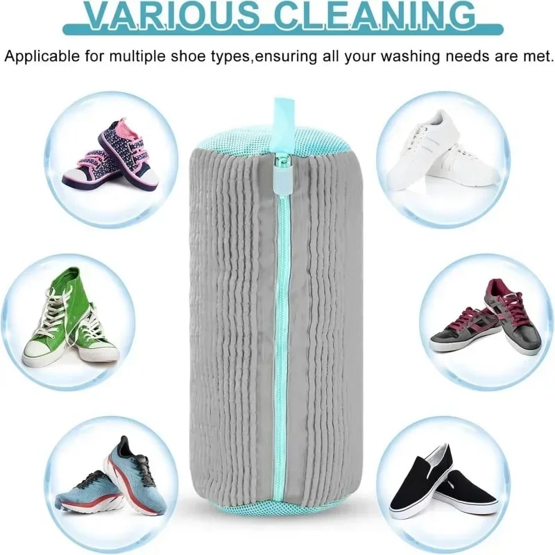 Machine Washable Shoe Washing And Drying Bag Durable Polyester Laundry Protector For Shoes With Adj 3