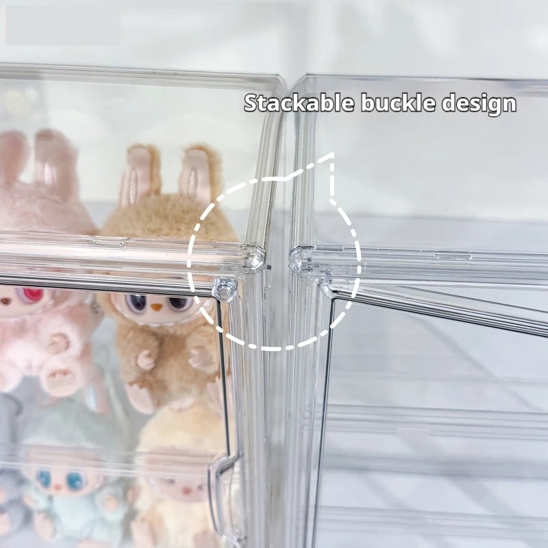 New Labubu Storage Box Transparent Acrylic Display Boxes Dustproof Doll Figure Organizer Blind Box 5