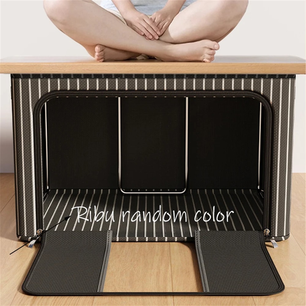 Large Capacity Storage Box Portable Clothes Organizer With Handles Foldable Dustproof Quilt Zipper 1