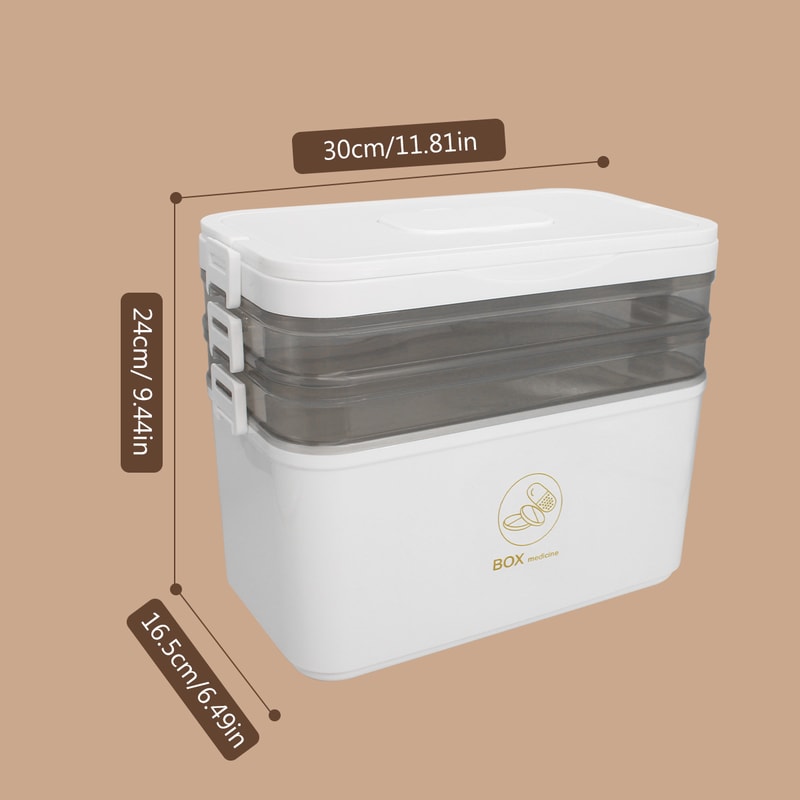 Portable Medicine Box Large Capacity First Aid Kit Multilayer Drug Storage Case For Family Emergenc