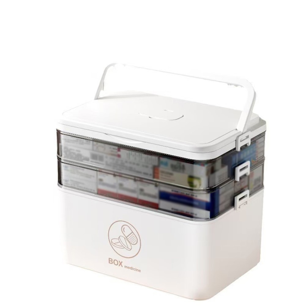 Portable Medicine Box Large Capacity First Aid Kit Multilayer Drug Storage Case For Family Emergenc
