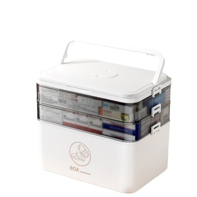 Portable Medicine Box Large Capacity First Aid Kit Multilayer Drug Storage Case For Family Emergenc