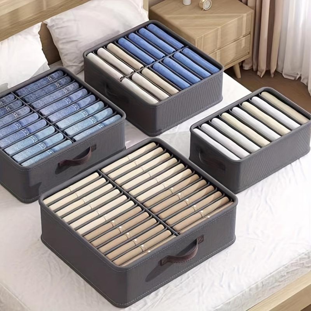 Wardrobe Clothes Storage Organizer Sweater TShirt Storage Box Foldable Drawer With Thickened Pants 2