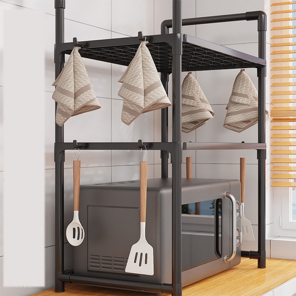 MultiLayer Kitchen Storage Rack Microwave Shelf Condiment Organizer Countertop Tidying Shelf Access