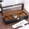 Handmade Wood Watch Box Grids Jewelry Holder, Storage Organizer for Watch Display Case