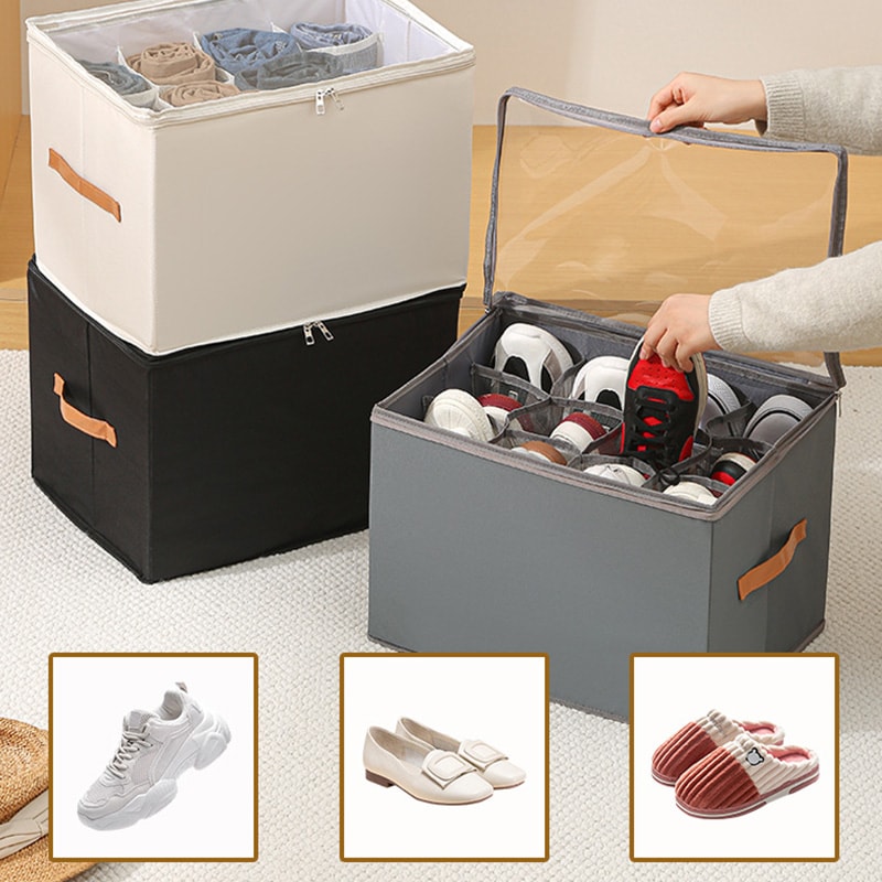 Multiple Lattices Shoes Storage Box, Foldable Separated Shoes Box, Large Capacity, Shoe Dispenser, Shoes Organizer