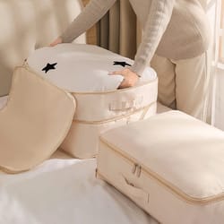 large capacity compression clothes storage bag, waterproof cabinet organizer, ultra space saving quilt pillow blanket