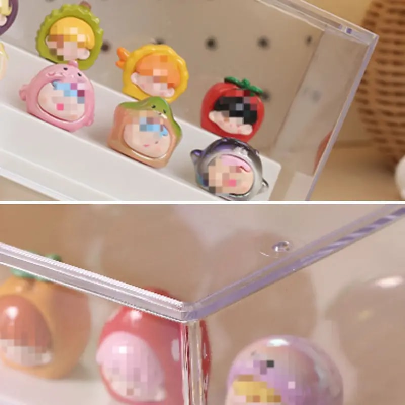 Mini Ornaments Storage Display Stand, Transparent Dust-proof Figure Display Cabinet, Small Doll Storage Box