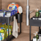 Under Sink Organizer, Sliding Cabinet Basket Organizer, Storage Rack with Hooks, Hanging Cup Bathroom Kitchen Organizer