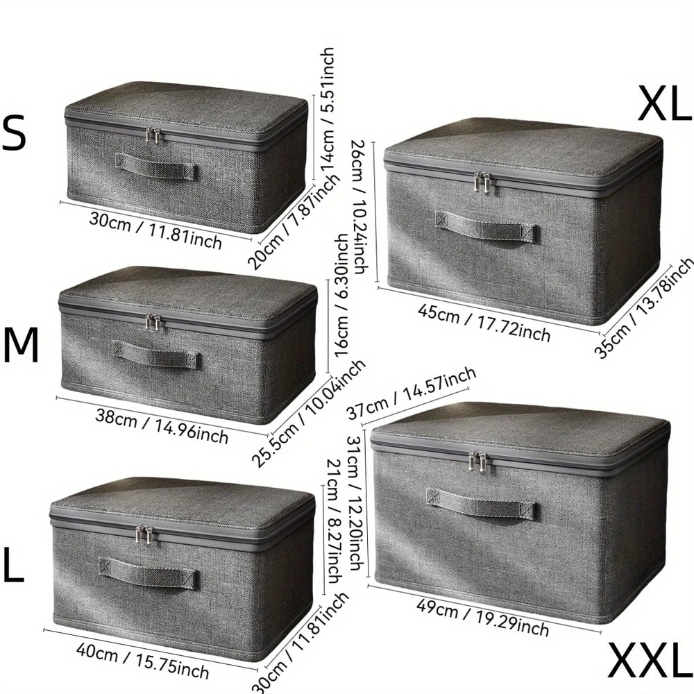 Foldable Fabric Storage Bag With Reinforced Handles Large Storage Bag For Clothes Bedding Blankets 3