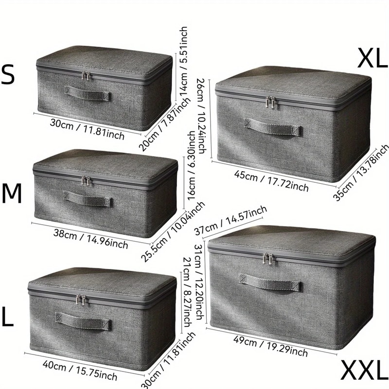 Foldable Fabric Storage Bag With Reinforced Handles Large Storage Bag For Clothes Bedding Blankets 3