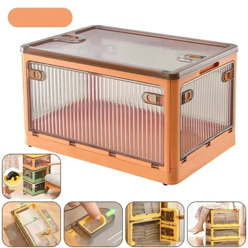 Foldable Storage Box Dormitory And Home Universal With Wheels Thick Stackable Plastic Storage Box F 6