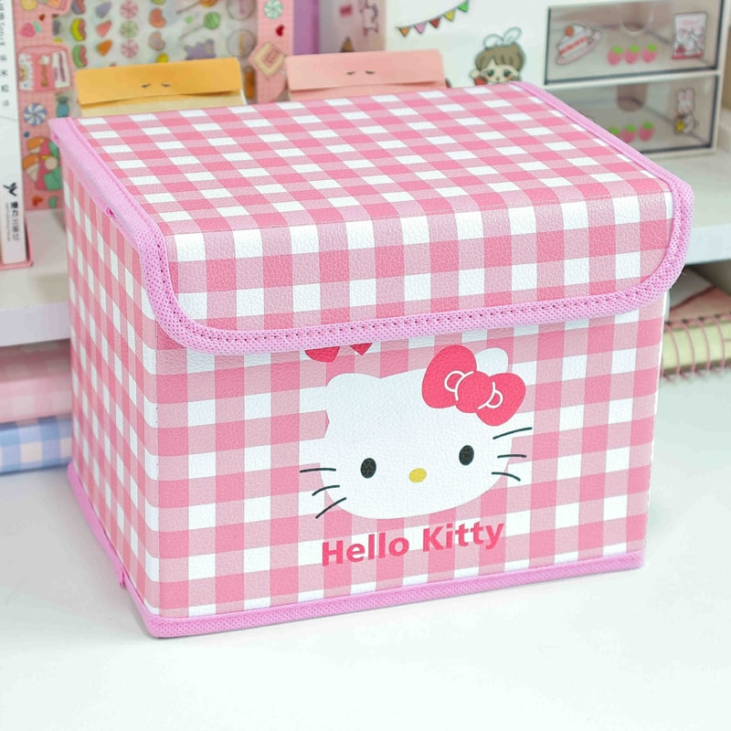 Desktop Storage Box Hello Kitty Cinnamoroll Flattenable Toy Organizer Underwear Cosmetic Stationery 10