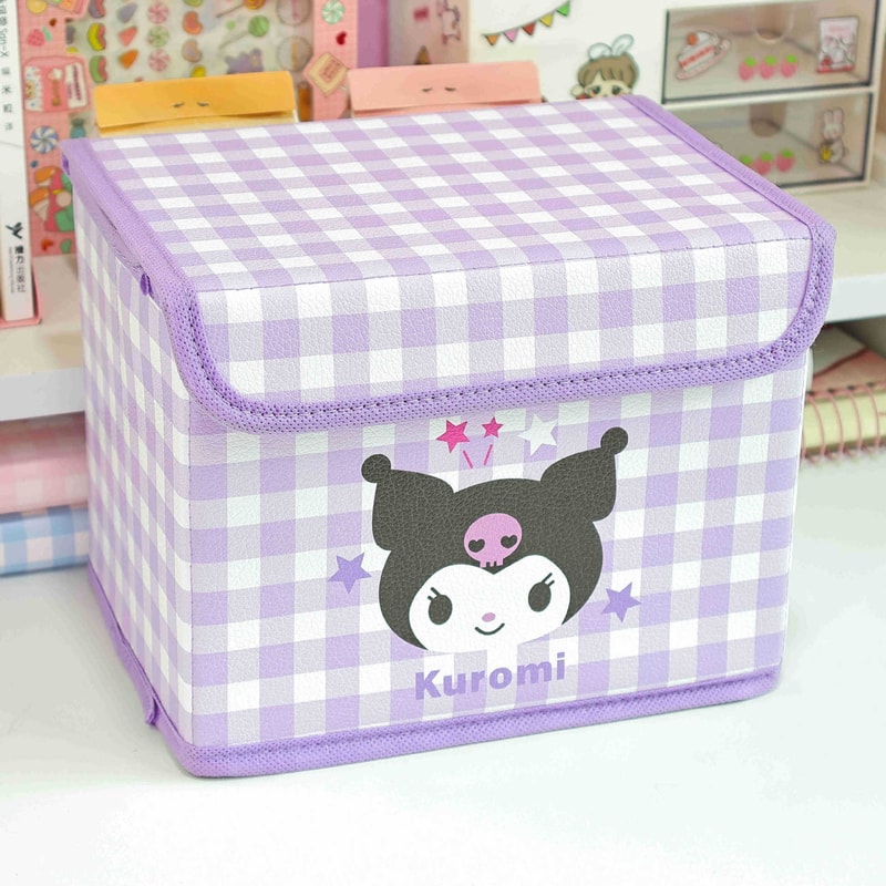 Desktop Storage Box Hello Kitty Cinnamoroll Flattenable Toy Organizer Underwear Cosmetic Stationery 12