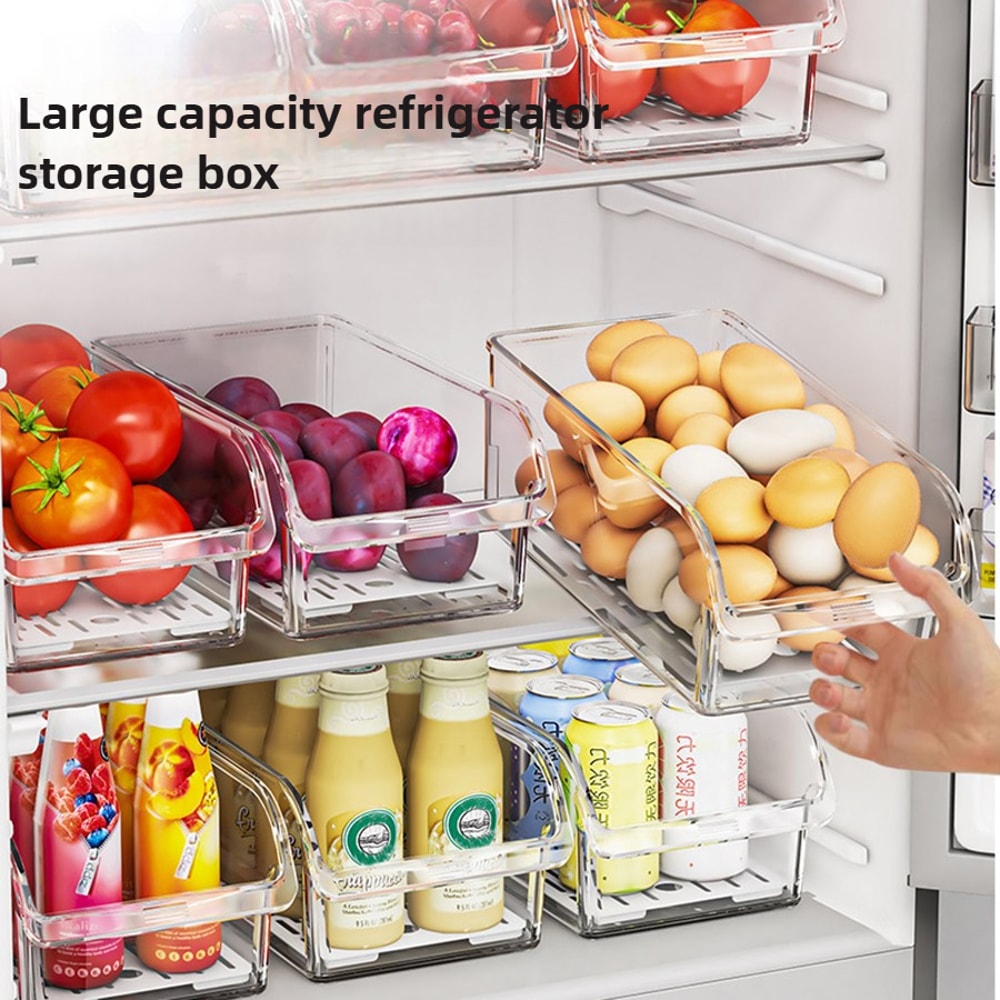 Clear Fridge Organizer Bins Refrigerator Organizer For Food Vegetables Drinks Fridge Storage Contai 2