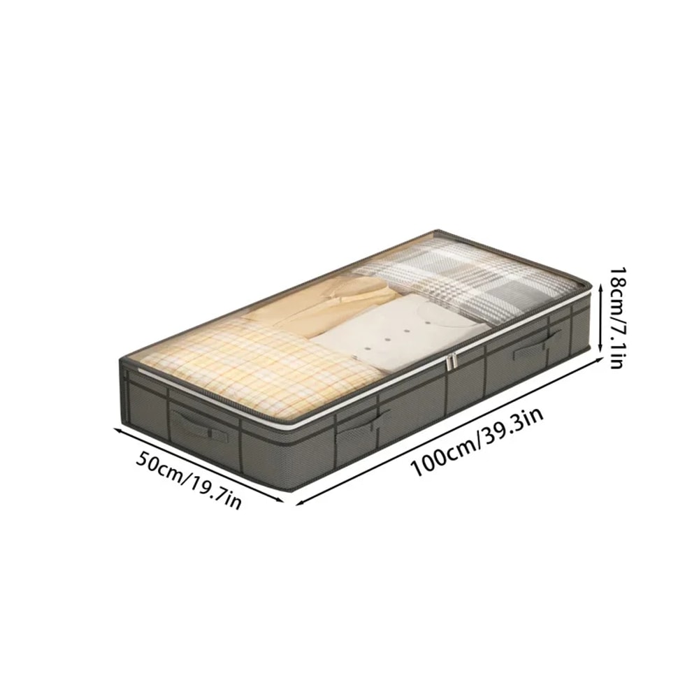 Foldable NonWoven Bed Bottom Storage Bag Large Capacity Clothing Blanket Storage Bag Tidy Bedroom