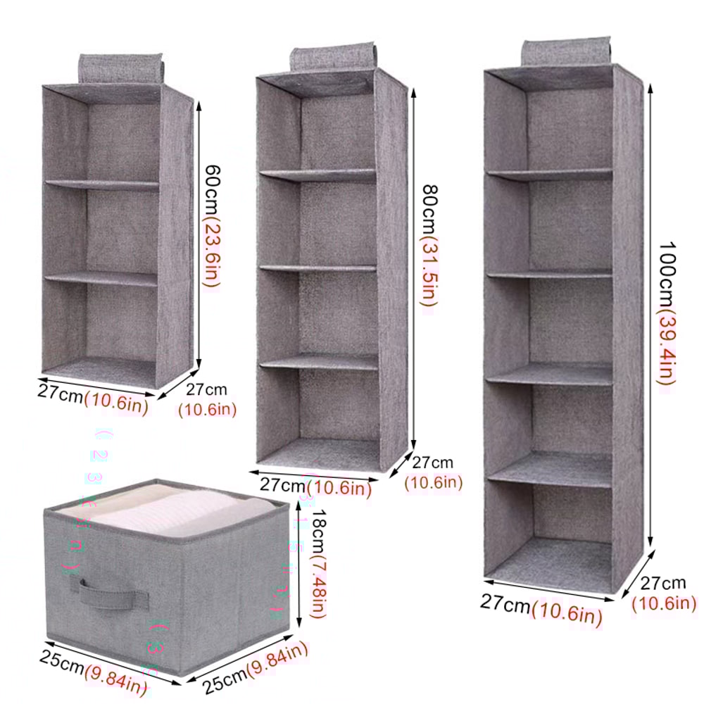 Wardrobe Hanging Storage Bag Interlayer Drawer Type Organizer Collapsible Storage Shelves Closet Or 2