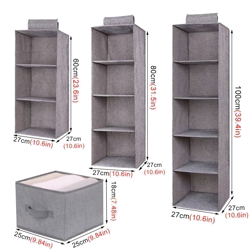 Wardrobe Hanging Storage Bag Interlayer Drawer Type Organizer Collapsible Storage Shelves Closet Or 2