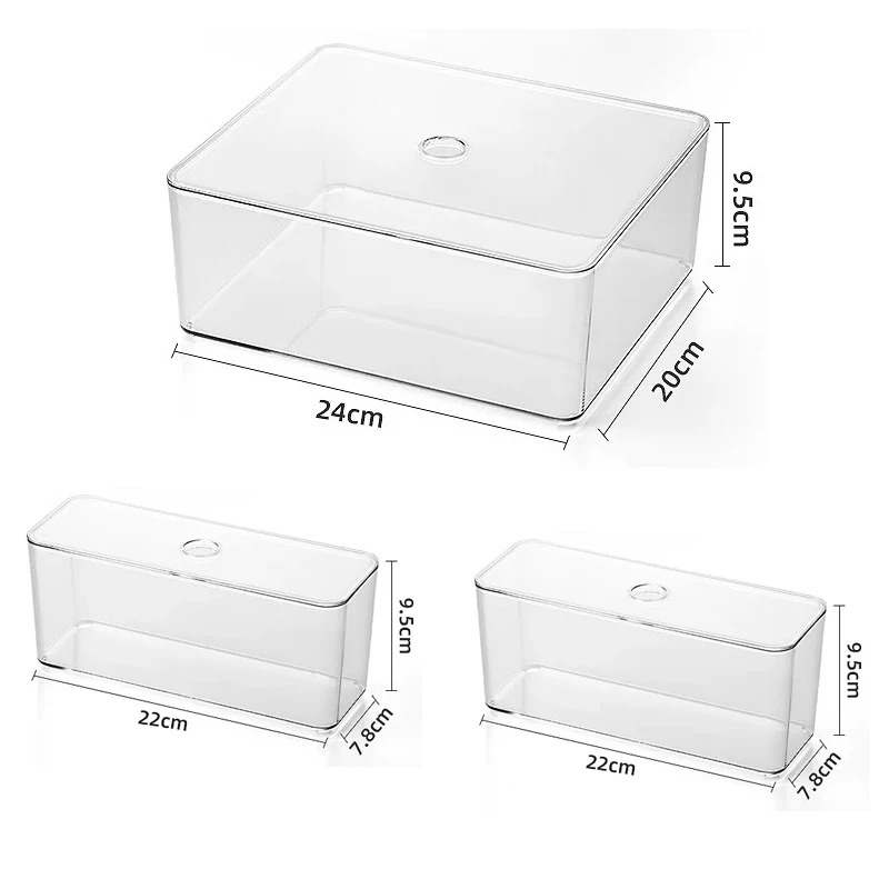 Clear Drawer Organizer Sets, Acrylic Box Storage, Transparent Storage Bins, Plastic Makeup Organizer, Stationery Storage