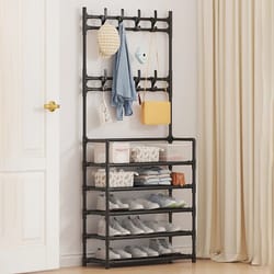 five layer shoe rack, simple shoe rack, multifunctional clothes rack, household integrated storage rack, 2 piece coat