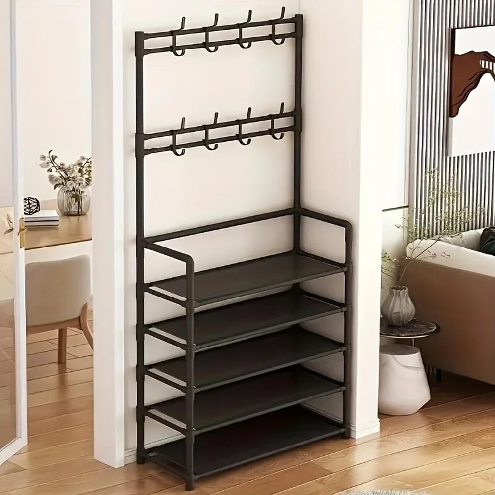 Five Layer Shoe Rack, Simple Shoe Rack, Multifunctional Clothes Rack, Household Integrated Storage Rack, 2 piece Coat