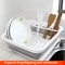 Foldable Dish Rack, Kitchen Storage, Water Leakage, Plastic Tableware, Drain Bowl Tray for Dinnerware, Home Drying Rack