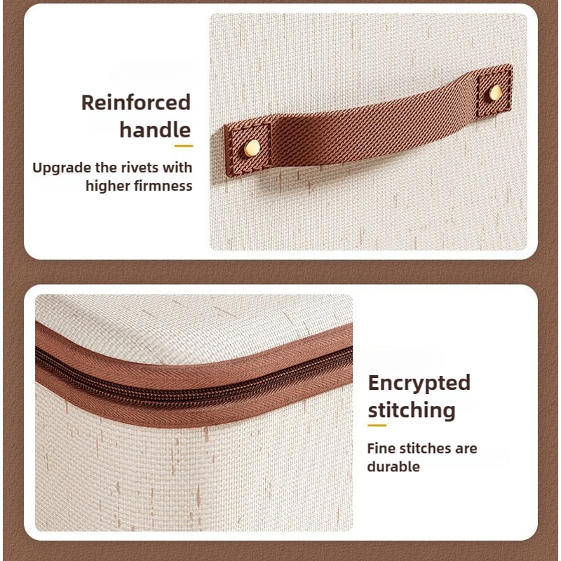 Large Capacity Cotton Linen Storage Box For Clothes Blankets DustProof Wardrobe Organizer Toy Stora 5