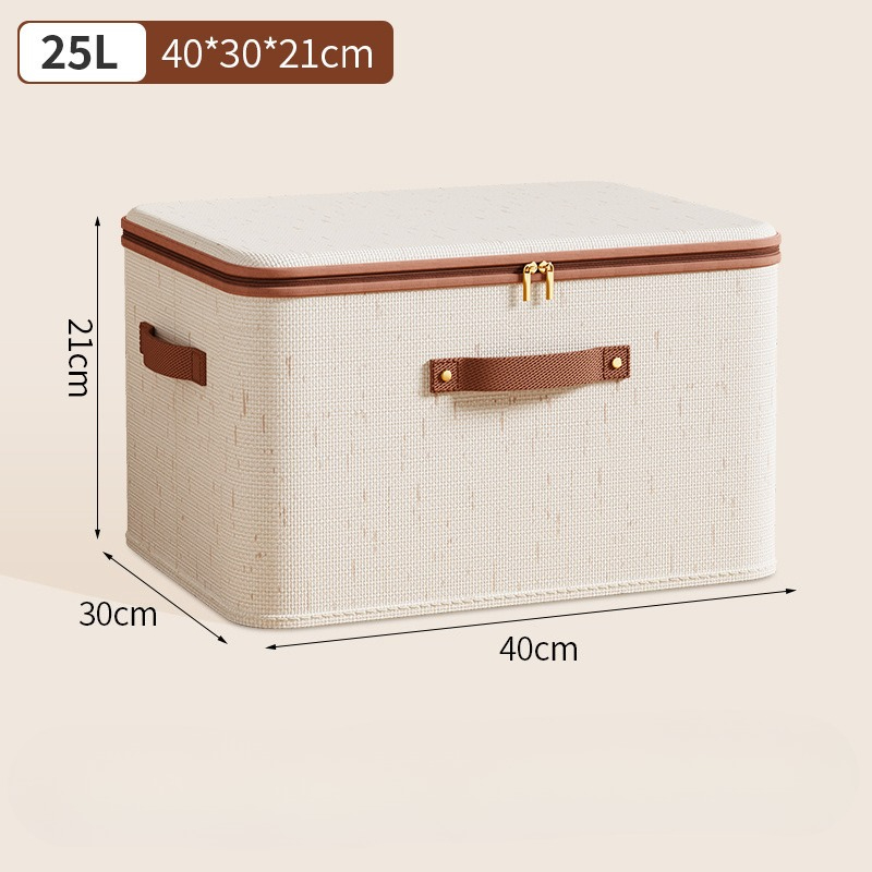 Large Capacity Cotton Linen Storage Box For Clothes Blankets DustProof Wardrobe Organizer Toy Stora 8