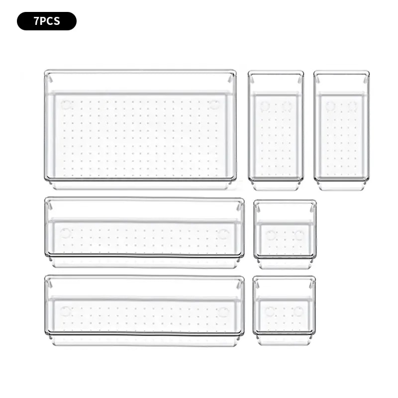 Drawer Organizers Set For Bedroom Dresser Clear Plastic Desk Dividers Office Storage Box For Makeup 5