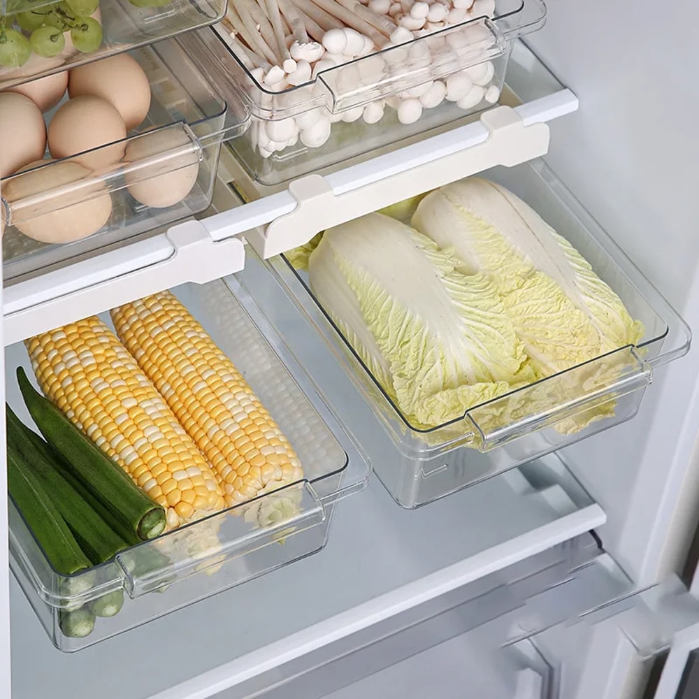 Refrigerator Drawer Style Food Storage Box Sliding Plastic Cooking Container Fruit Packaging Machin 3