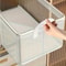 Chic Transparent PVC Storage Bins, Steel Frame, Foldable, Stackable Ivory Organizer for Clothes Accessories